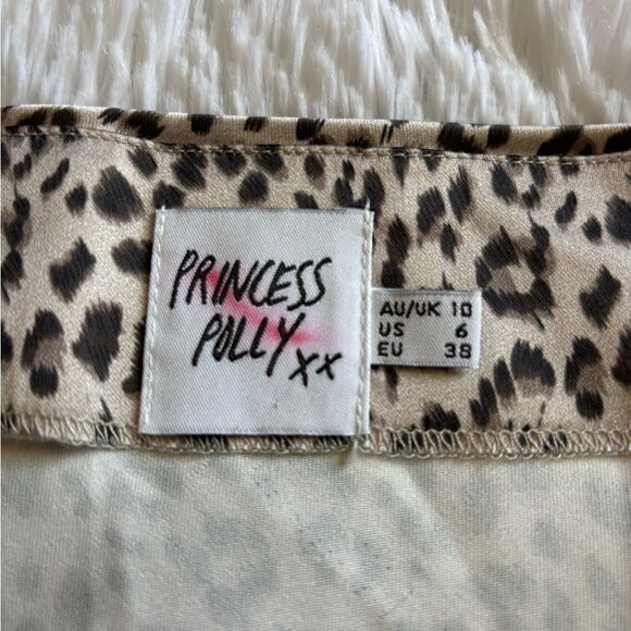Princess Polly Animal Print Mini Skirt Silky Short Womens Size 6 - Picture 4 of 5